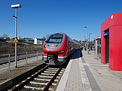 Winterberg, Zug der DB-Baureihe 633 am Bahnhof Winterberg (Westf)