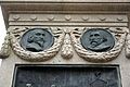 Portraits d'Aonio Paleario et Michel Servet sur le monument dédié à Giordano Bruno à Rome.