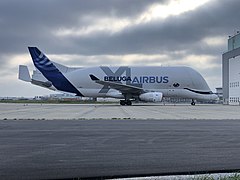 Airbus "Beluga XL" lors de son premier jour à St-Nazaire le 27/08/2019.