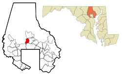 Location of Mays Chapel, Maryland