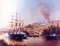 السفن الحربية البلجيكية والفرنسية خلال حادثة ريو نونيز ، بول جان كلايز ، ق. 1850