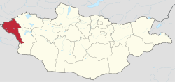 موقعیت استان بایان-اولگی در نقشه
