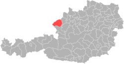 okres Braunau na mapě Rakouska