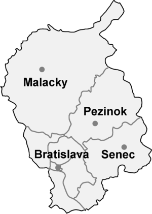 Братиславский край на карте