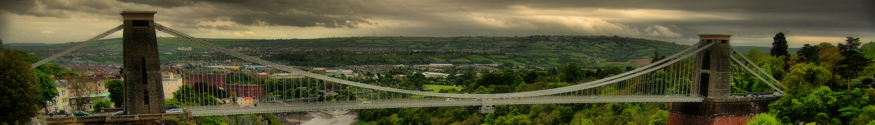 Isambard Kingdom Brunel's iconic Clifton Suspension Bridge straddles the Avon Gorge.