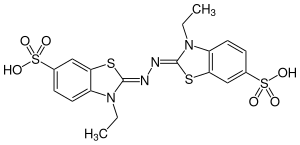 Chemische Strukturformel von ABTS