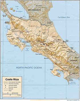 carte : Géographie du Costa Rica