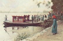 北京の宮殿からの舟の出発 (1913)