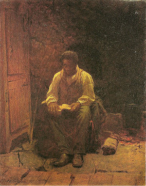 Eastman Johnson - The Lord is my Shepard - Oil...