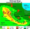 Kaart van de heuvelrug Rehburger Berge aan de zuidwestkant van het Naturpark