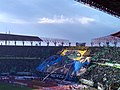 An ultras choreography of Persebaya during the match