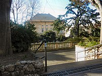 Élévation arrière vue du jardin, aujourd'hui parc public.