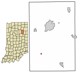 Location of Mount Etna in Huntington County, Indiana.