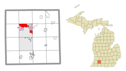 Location within Kalamazoo County and the administered CDPs of Eastwood (1), Westwood (2), and portion of Comstock Northwest (3)