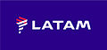LATAMin sinipohjainen logo.
