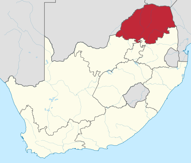 Localização do Limpopo na África do Sul