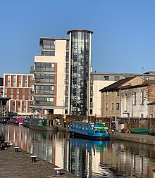 Lochrin Basin and boats at Edinburgh Quay