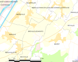 Mapa obce Bréville-les-Monts