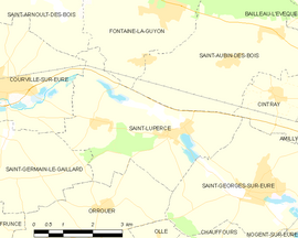 Mapa obce Saint-Luperce