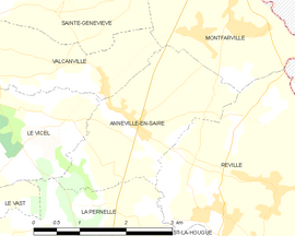 Mapa obce Anneville-en-Saire