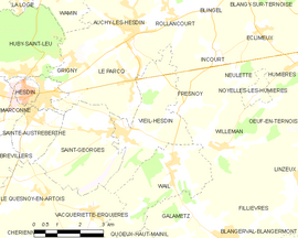Mapa obce Vieil-Hesdin