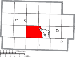 Location of Jackson Township in Coshocton County