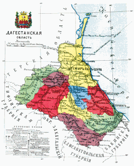 Карта Дагестанской области, 1913