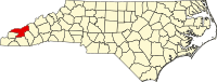 Map of North Carolina highlighting Swain_County