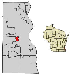 Расположение Западного Милуоки в округе Милуоки, штат Висконсин.
