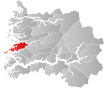 Mapa do condado de Sogn og Fjordane com Askvoll em destaque.