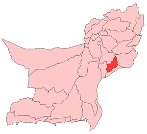 Map of Balochistan with Nasirabad District highlighted