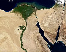 Ethiopia's move to fill the Grand Ethiopian Renaissance Dam's reservoir could reduce Nile flows by as much as 25% and devastate Egyptian farmlands. Nile River and delta from orbit.jpg