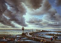 Noirmoutier-Le passage du Gois par le peintre français Raphaël Toussaint.