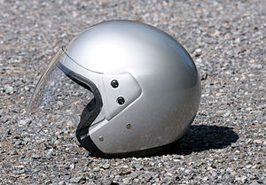 Open-face helmet.