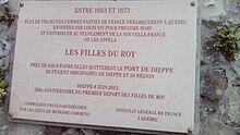 Plaque commémorative à Dieppe