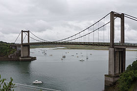 Le pont Saint-Hubert, vu de Plouër.