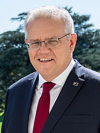 Scott Morrison en 2021, alors chef du gouvernement australien.