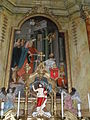 Maria dona l'escapulari a Esteve Harding, a l'altar de l'església de S. Esteve Harding d'Apátistvánfalva (Hongria)