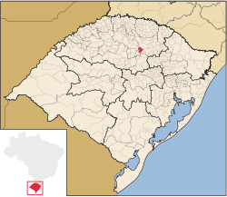 Localização de Ernestina no Rio Grande do Sul