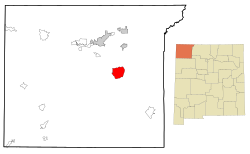 Location of Huerfano, New Mexico