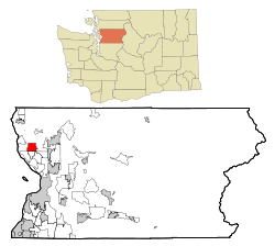 Location of Lake Goodwin, Washington