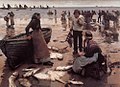 A Fish Sale on a Cornish Beach (1885)
