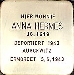 Stolperstein für Anna Hermes (Geldernsche Straße 175)