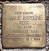 Stolperstein für Amalie Karoline Rose