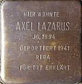 Stolperstein für Axel Lazarus (Klettenberggürtel 13)