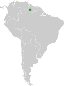 Distribución geográfica del pijuí de Roraima.