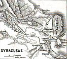 Syrakus in der Antike mit der vorgelagerten Insel Ortygia