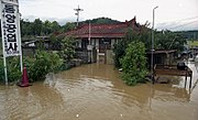 韓国の蔚珍郡における台風の被害