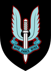 Emblem of a winged sword with the motto, 