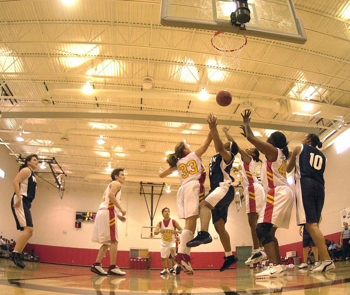 px us navy players from the all navy and marine corps women's basketball teams fight for rebound
